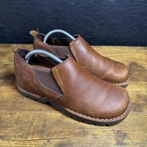 VTG Cole Haan Country Mens 8 M Leather Slip On Clogs‎ Brown Toe Shoes